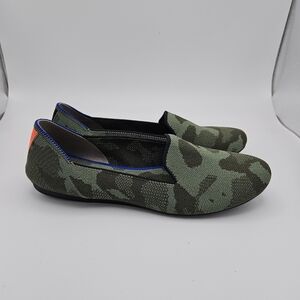 Rothys the Loafer in olive camo size 7.5